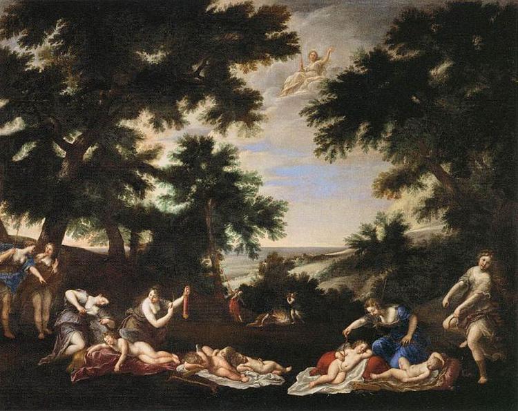 Francesco Albani The Cupids Disarmed oil painting image